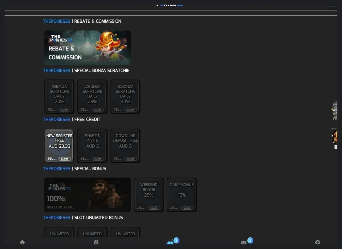 ThePokies33 website screenshot, 20.10.2026